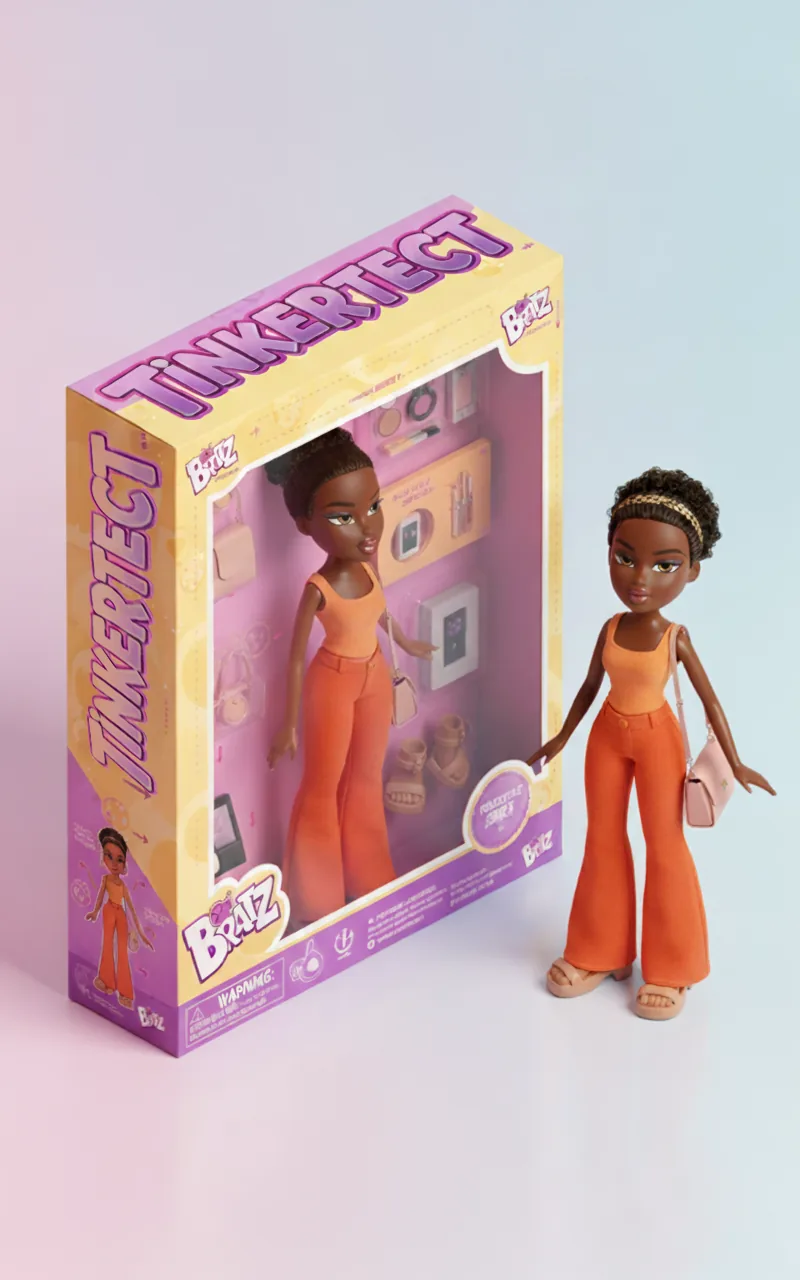 The Tinkertect as a boxed fashion doll