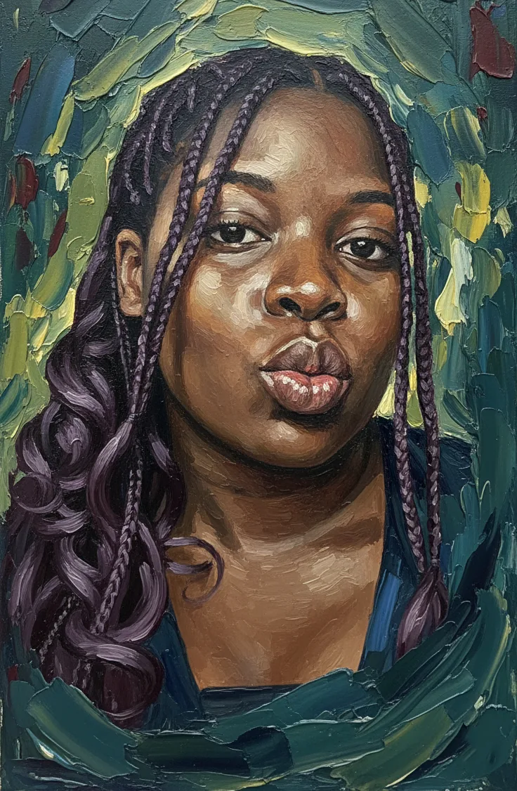 Oil painting portrait of Jemima